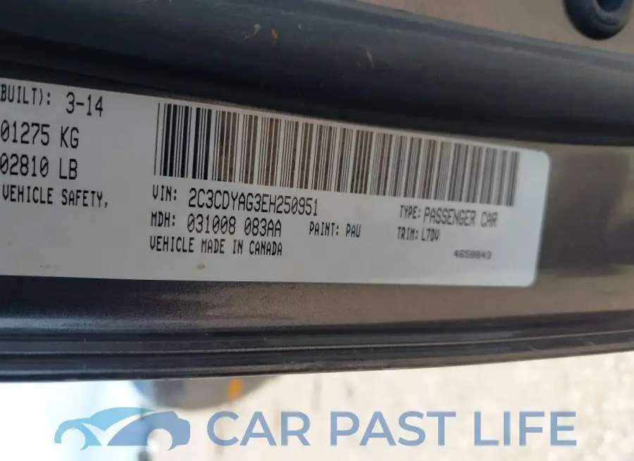 2C3CDYAG3EH250951# 9