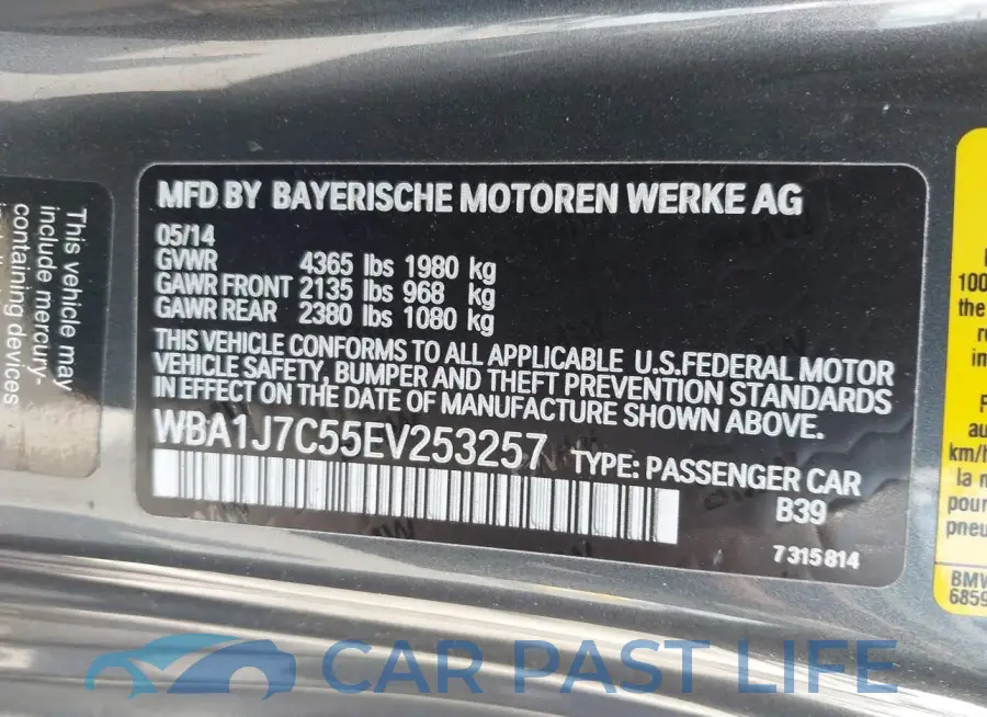 WBA1J7C55EV253257# 9