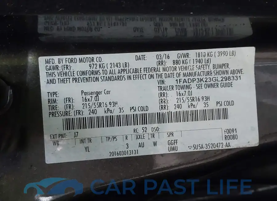 1FADP3K23GL298331# 9