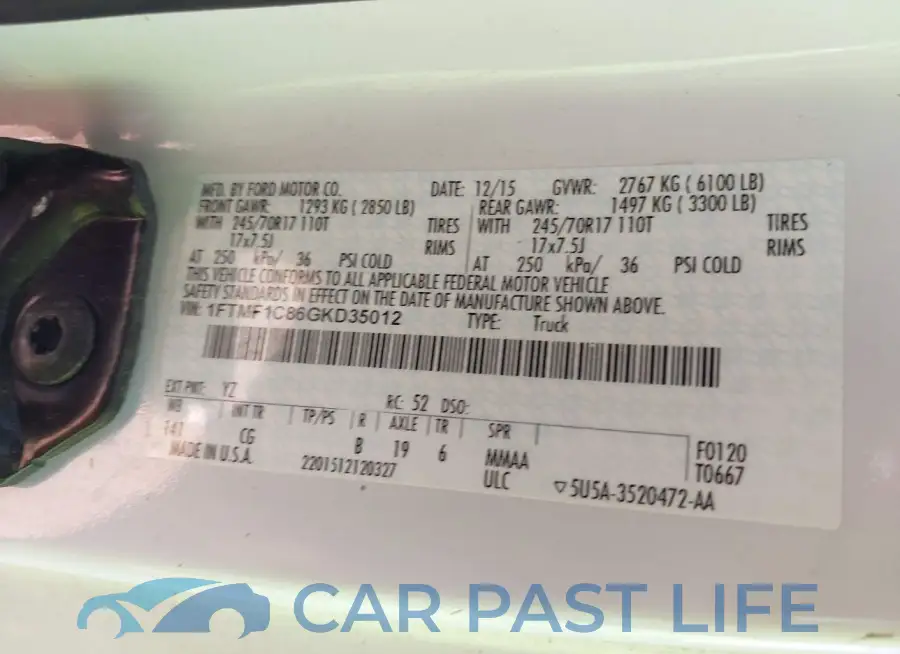 1FTMF1C86GKD35012# 9