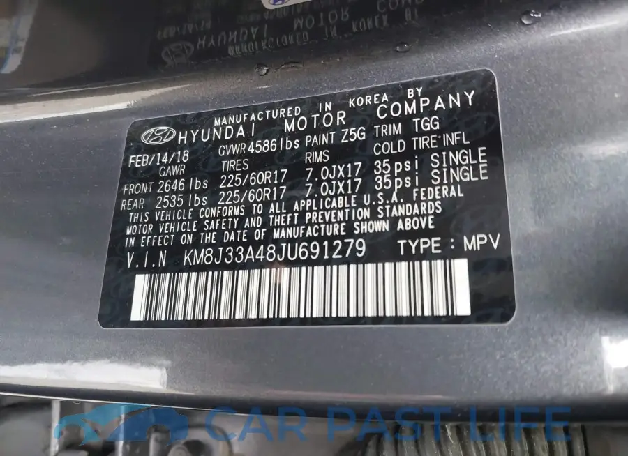 KM8J33A48JU691279# 9
