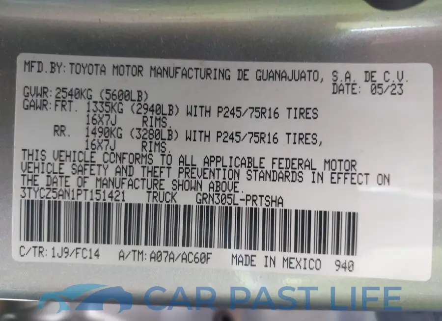3TYCZ5AN1PT151421# 9
