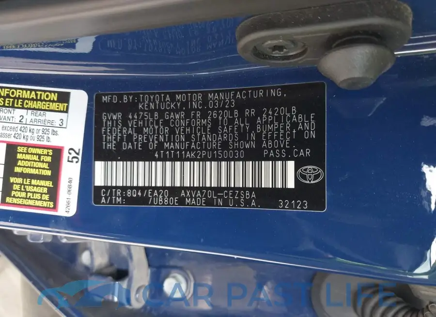 4T1T11AK2PU150030# 9