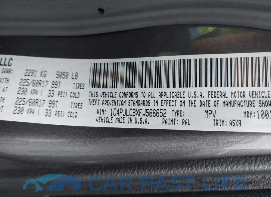 1C4PJLCBXFW566652# 9