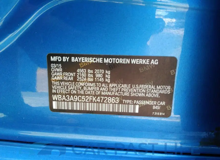 WBA3A9C52FK472863# 9