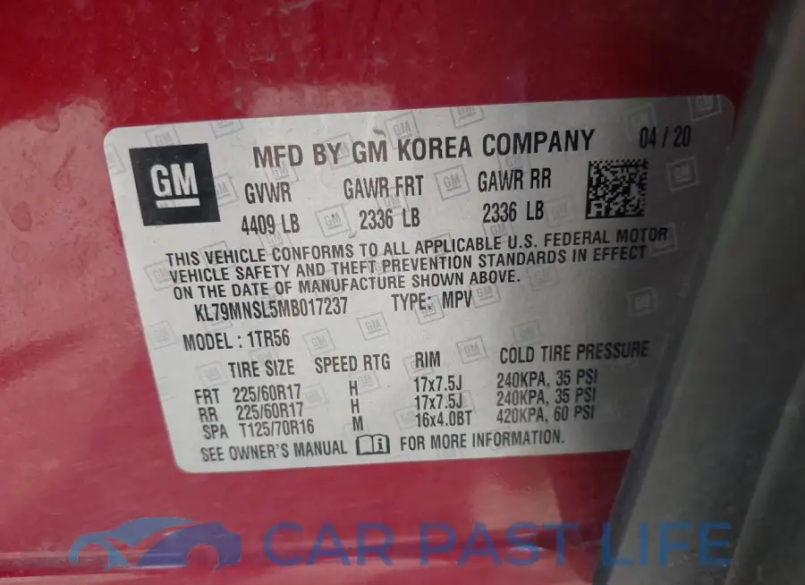 KL79MNSL5MB017237# 9