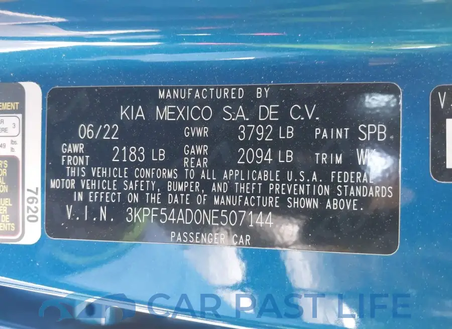 3KPF54AD0NE507144# 9
