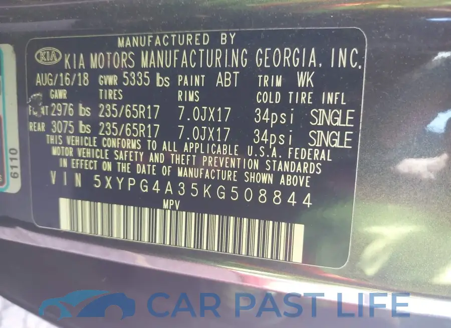 5XYPG4A35KG508844# 9