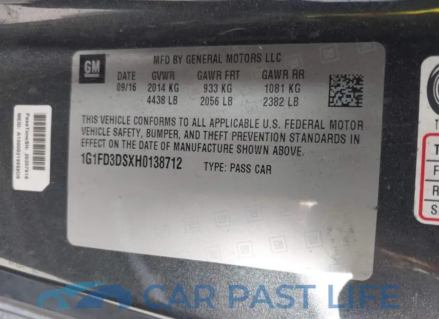 1G1FD3DSXH0138712# 9