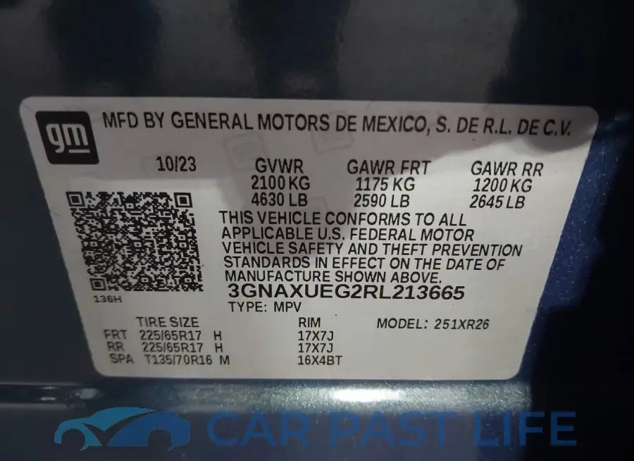 3GNAXUEG2RL213665# 9