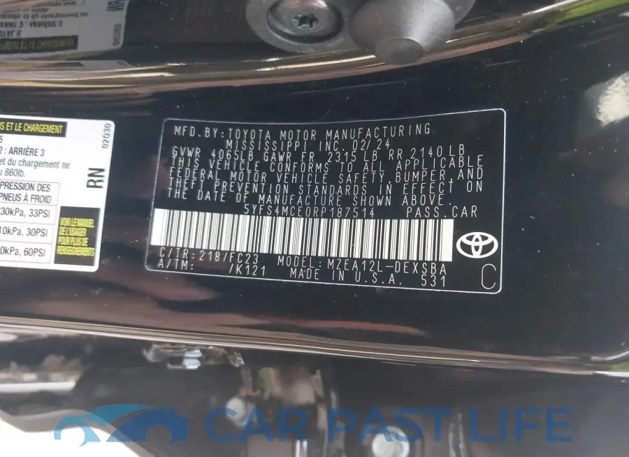 5YFS4MCE0RP187514# 9