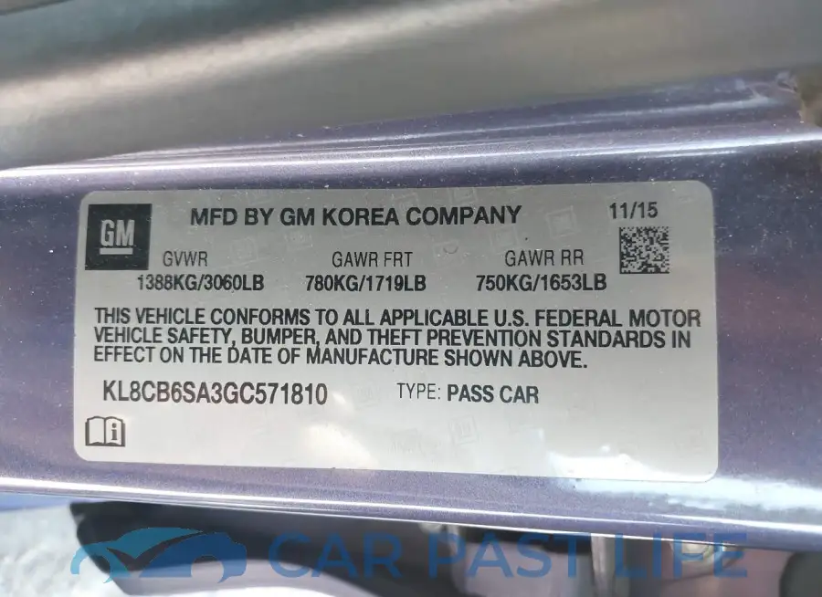 KL8CB6SA3GC571810# 9