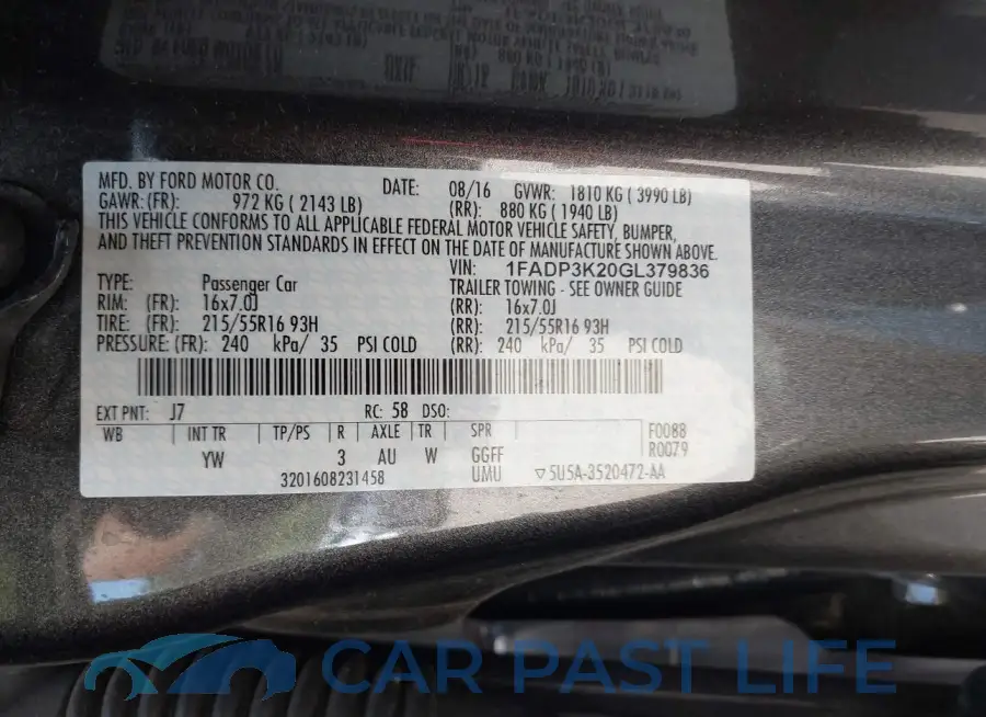 1FADP3K20GL379836# 9