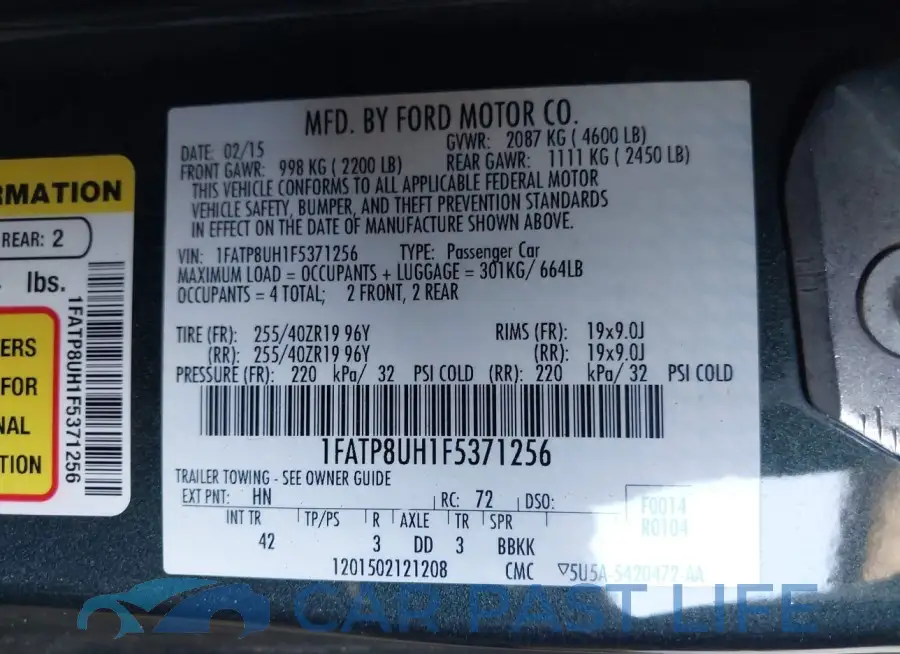 1FATP8UH1F5371256# 9