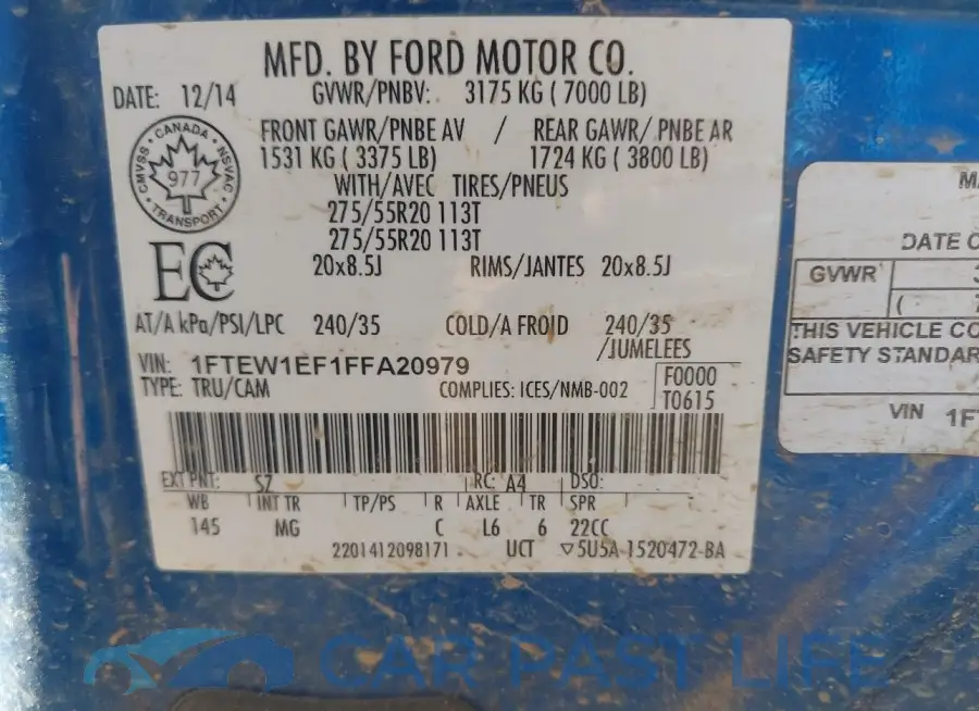 1FTEW1EF1FFA20979# 9