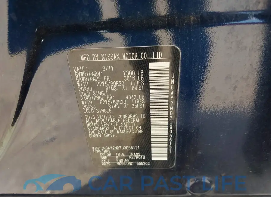 JN8AY2ND7J9056121# 9