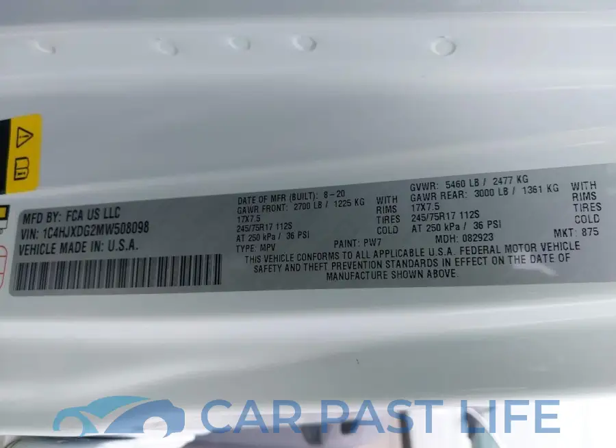 1C4HJXDG2MW508098# 9