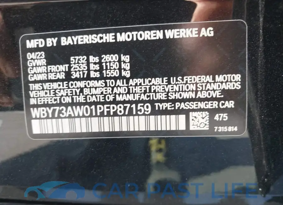 WBY73AW01PFP87159# 9