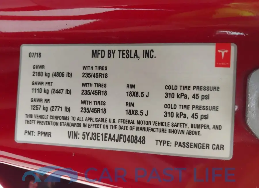5YJ3E1EA4JF040848# 9