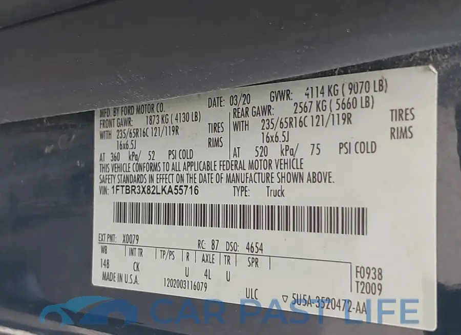 1FTBR3X82LKA55716# 9