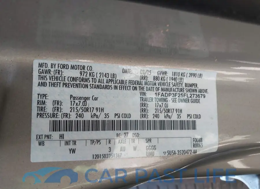 1FADP3F25FL273679# 9