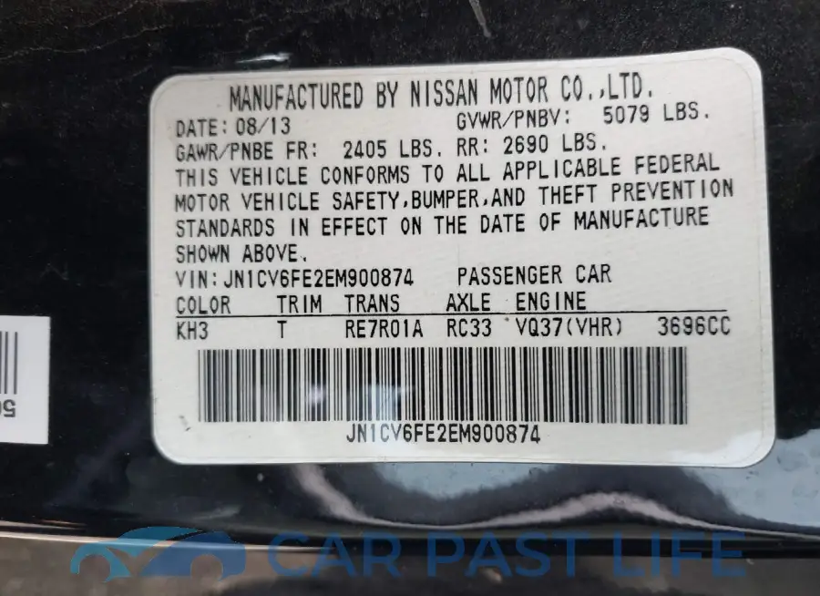 JN1CV6FE2EM900874# 9