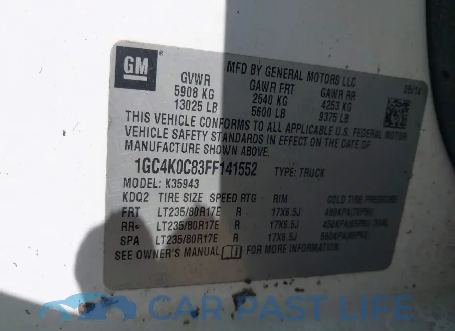 1GC4K0C83FF141552# 9