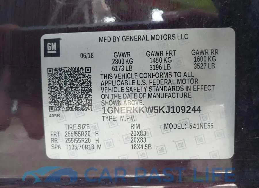 1GNERKKW5KJ109244# 9