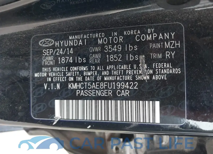 KMHCT5AE8FU199422# 9