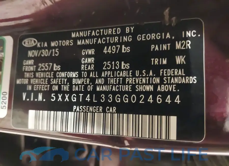 5XXGT4L33GG024644# 9