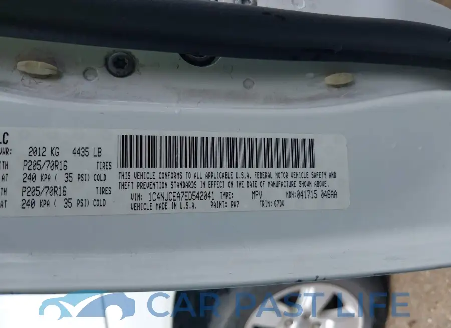 1C4NJCEA7ED542041# 9