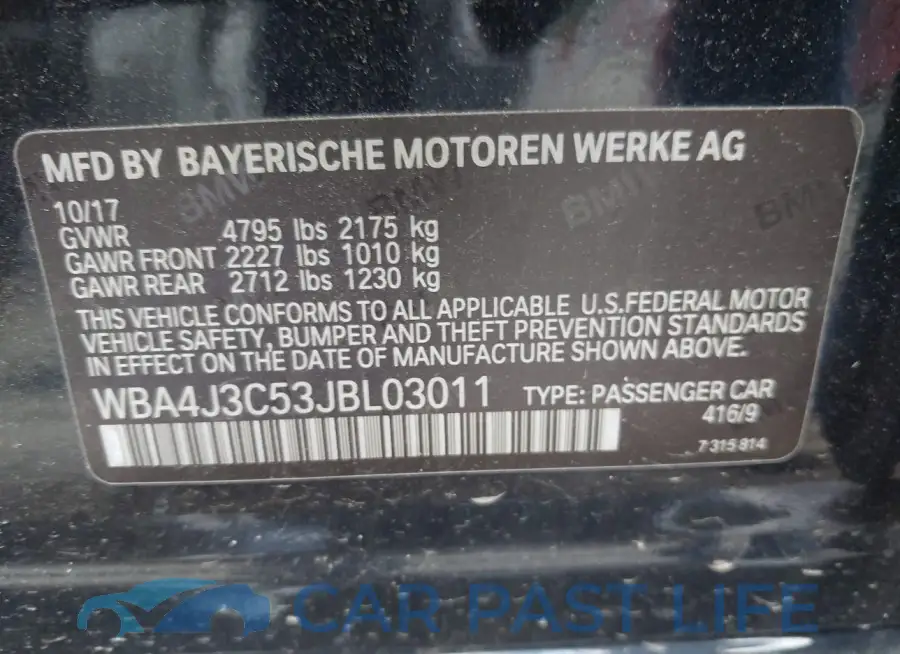 WBA4J3C53JBL03011# 9