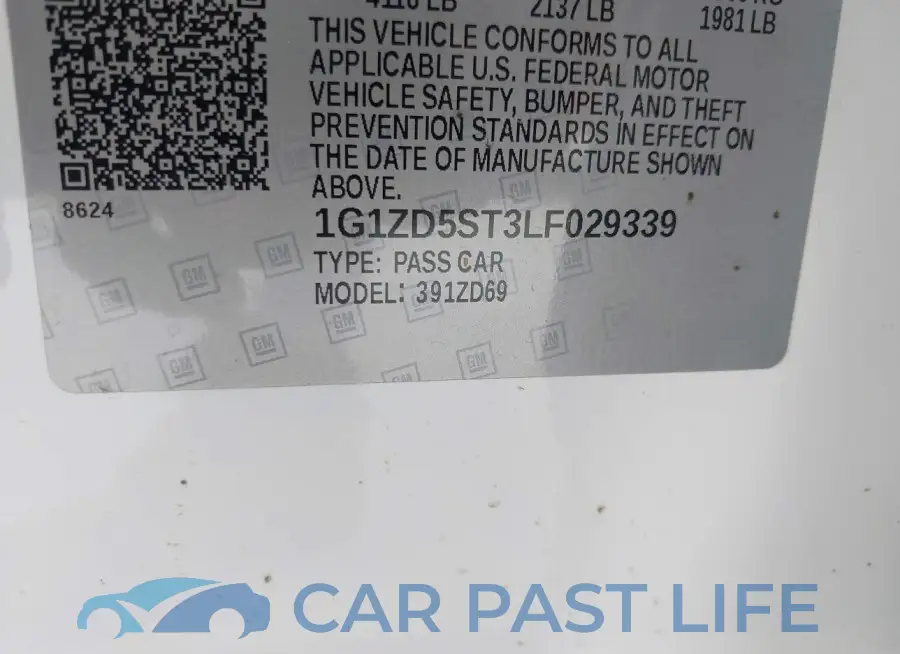 1G1ZD5ST3LF029339# 9