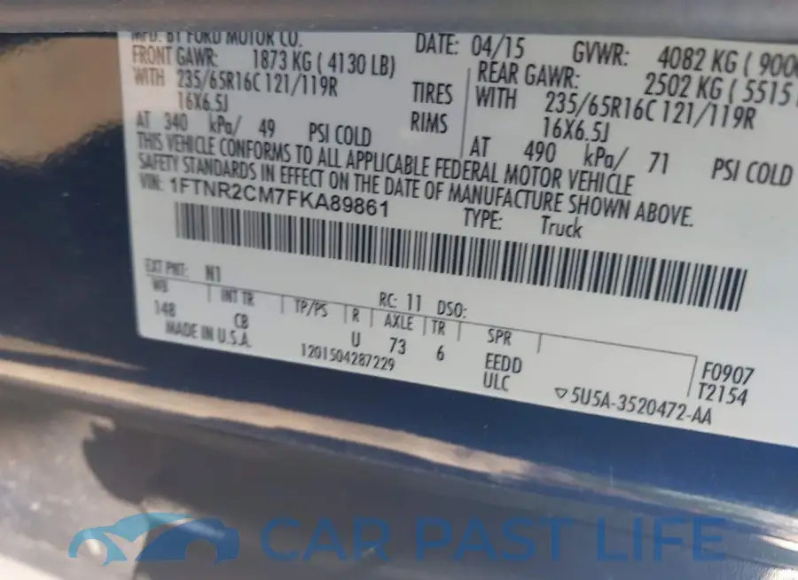 1FTNR2CM7FKA89861# 9