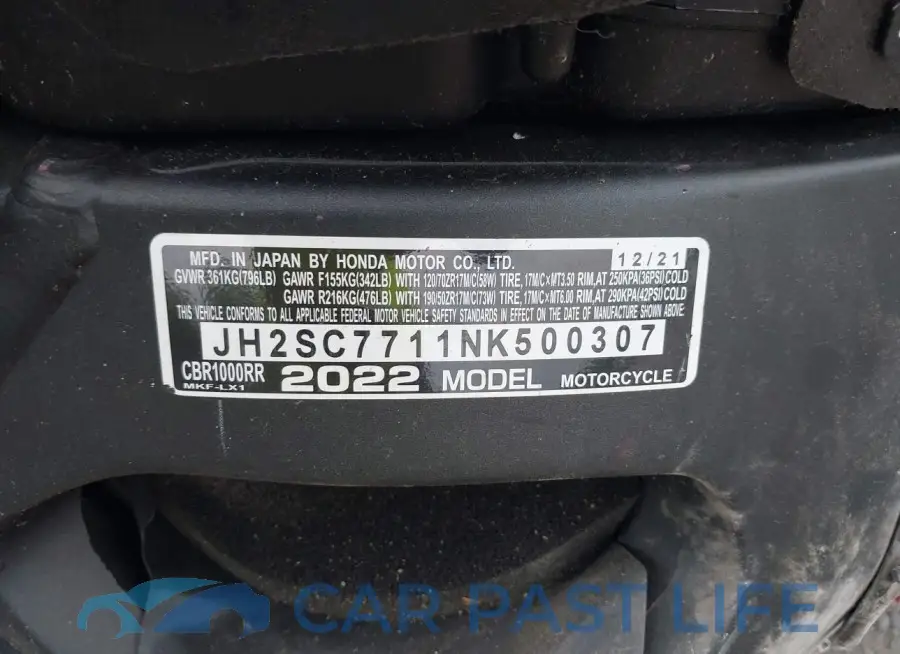 JH2SC7711NK500307# 10