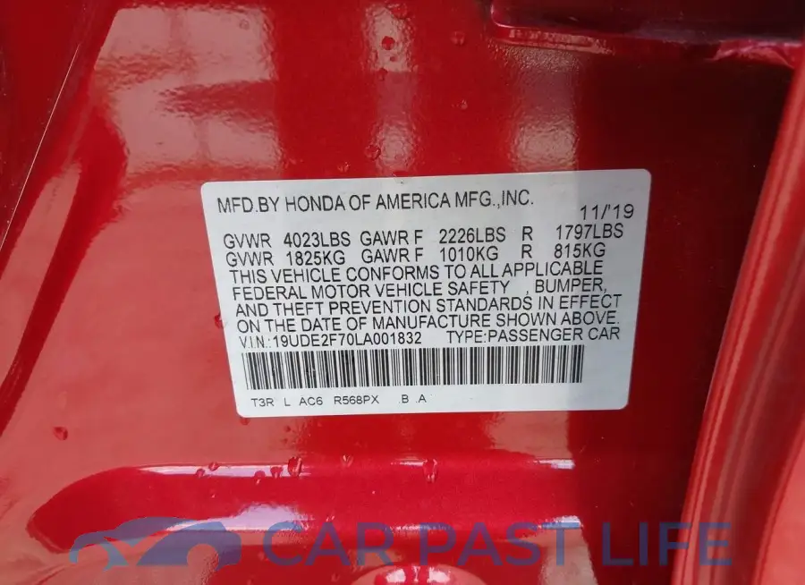 19UDE2F70LA001832# 9