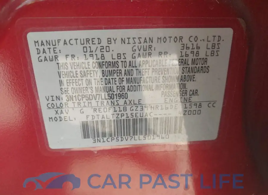 3N1CP5DV7LL501960# 9