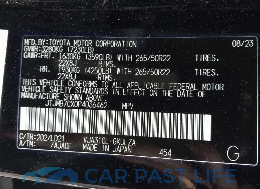 JTJMB7CX0P4036462# 9