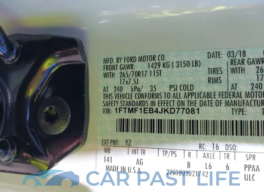 1FTMF1EB4JKD77081# 9
