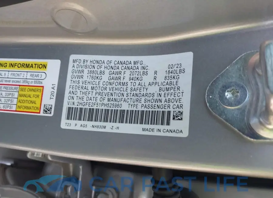2HGFE2F51PH525960# 9