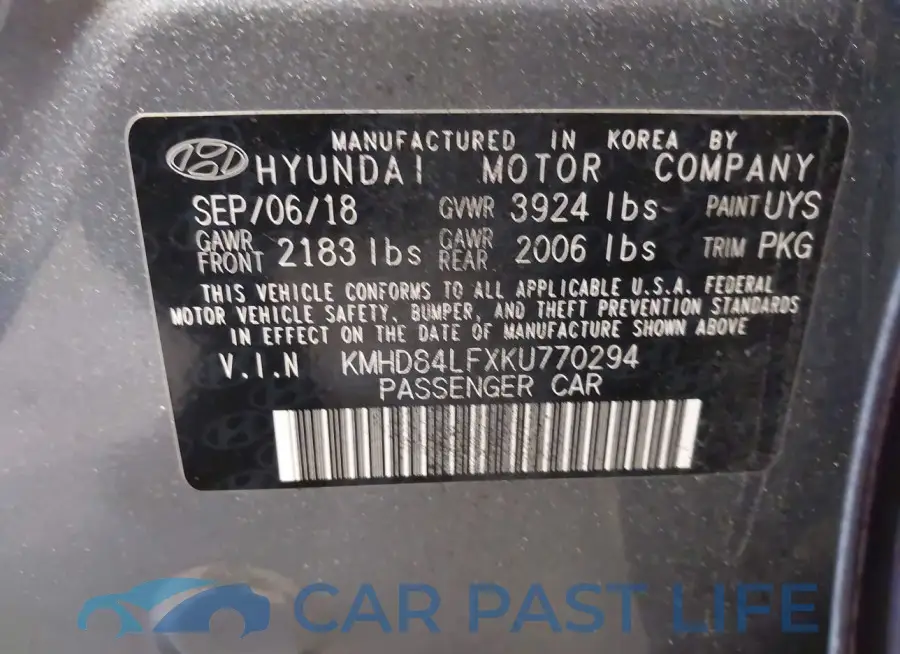 KMHD84LFXKU770294# 9
