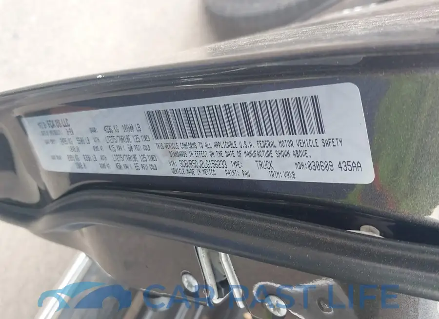3C6UR5DJ2LG156233# 9