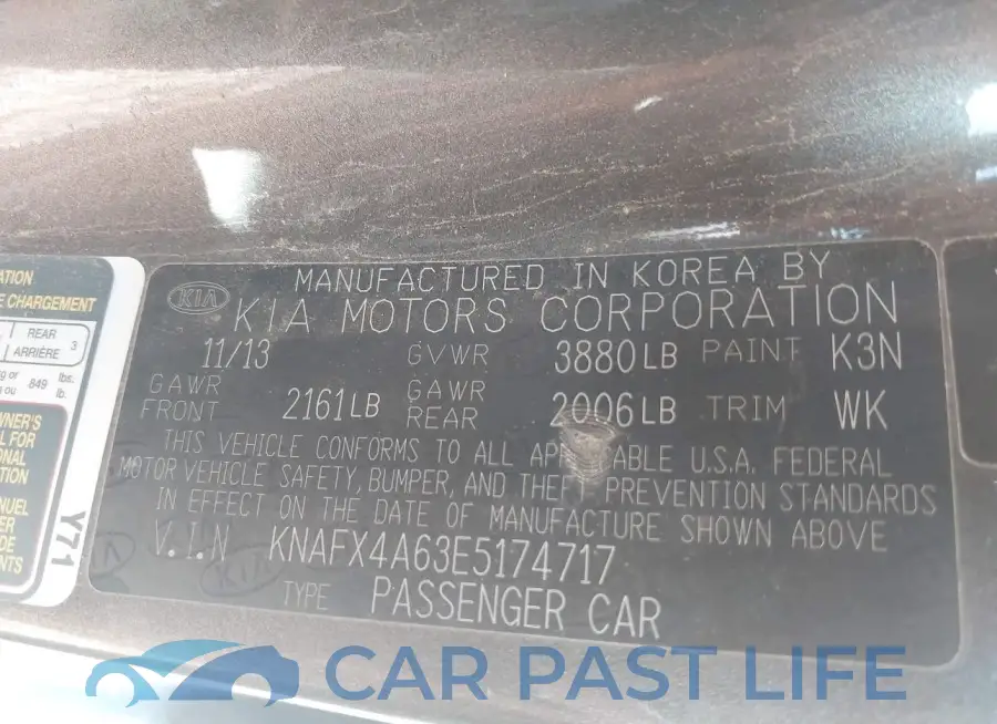 KNAFX4A63E5174717# 9