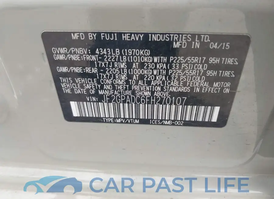 JF2GPADC6FH270107# 9