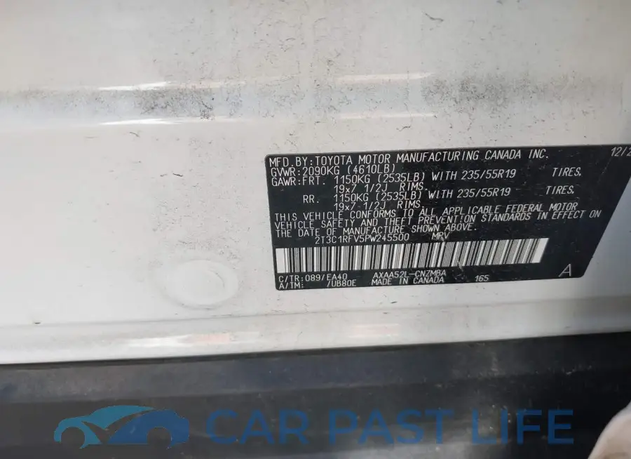 2T3C1RFV5PW245500# 9