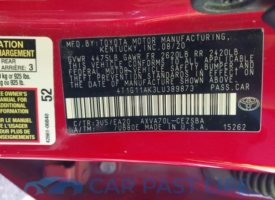 4T1G11AK3LU389873# 9