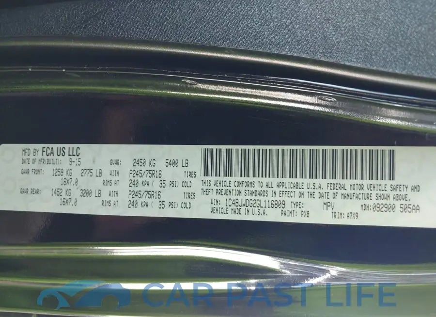 1C4BJWDG2GL116809# 9