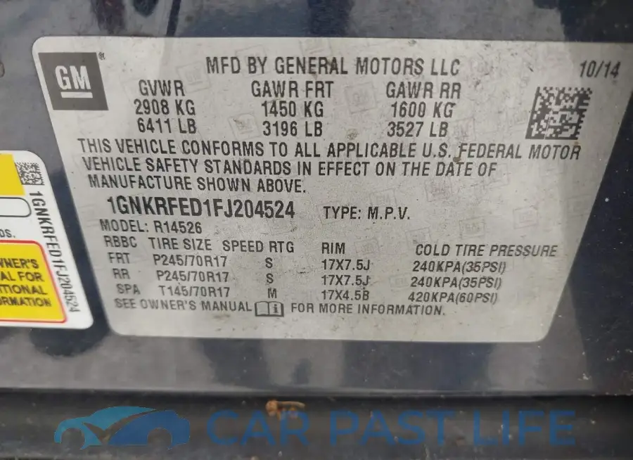 1GNKRFED1FJ204524# 9