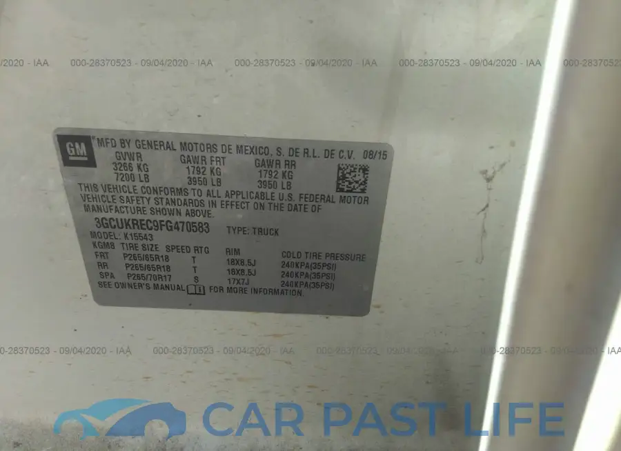 3GCUKREC9FG470583# 9