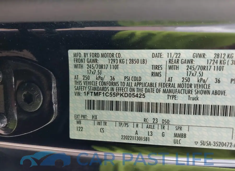 1FTMF1C55PKD05425# 9